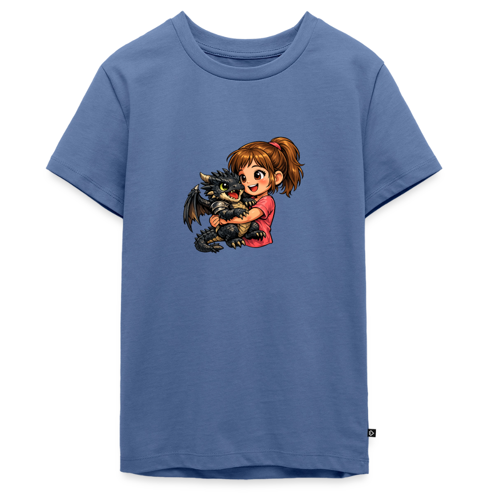 Teenager Premium T-Shirt "Drache" - Taubenblau