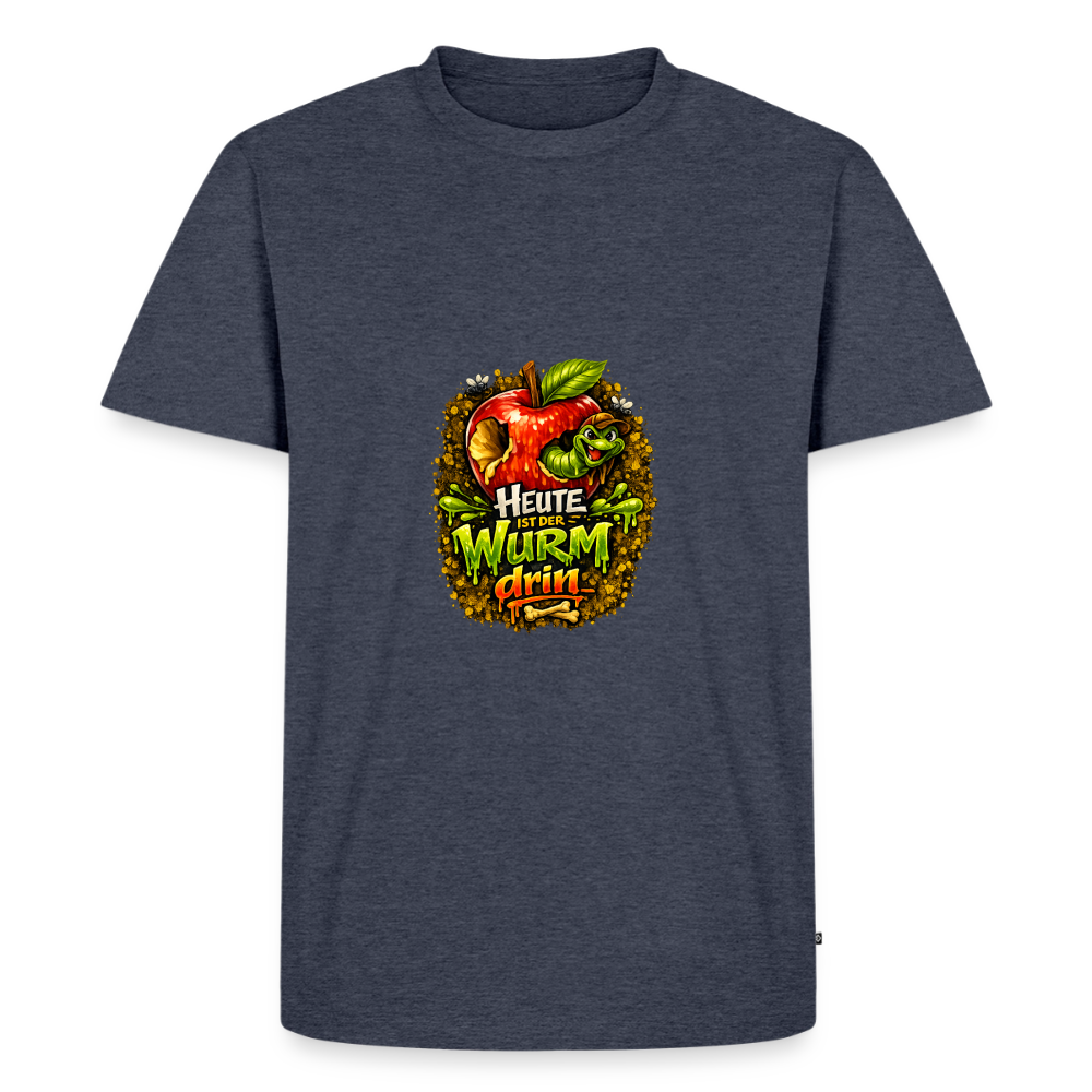 Premium T-Shirt "Heute ist der Wurm drin" - Jeansblau 