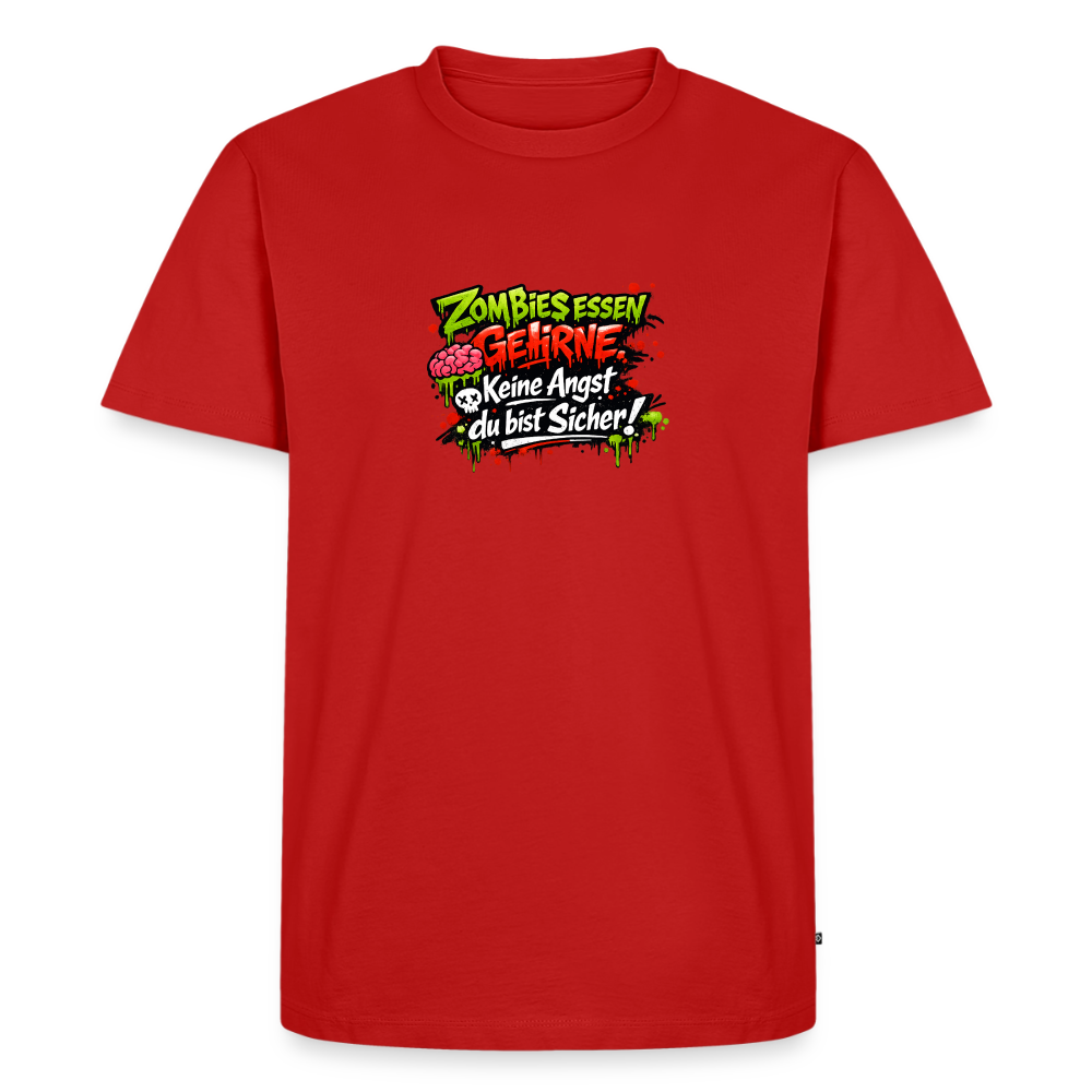 Premium T-Shirt "Zombies essen..." - Rot
