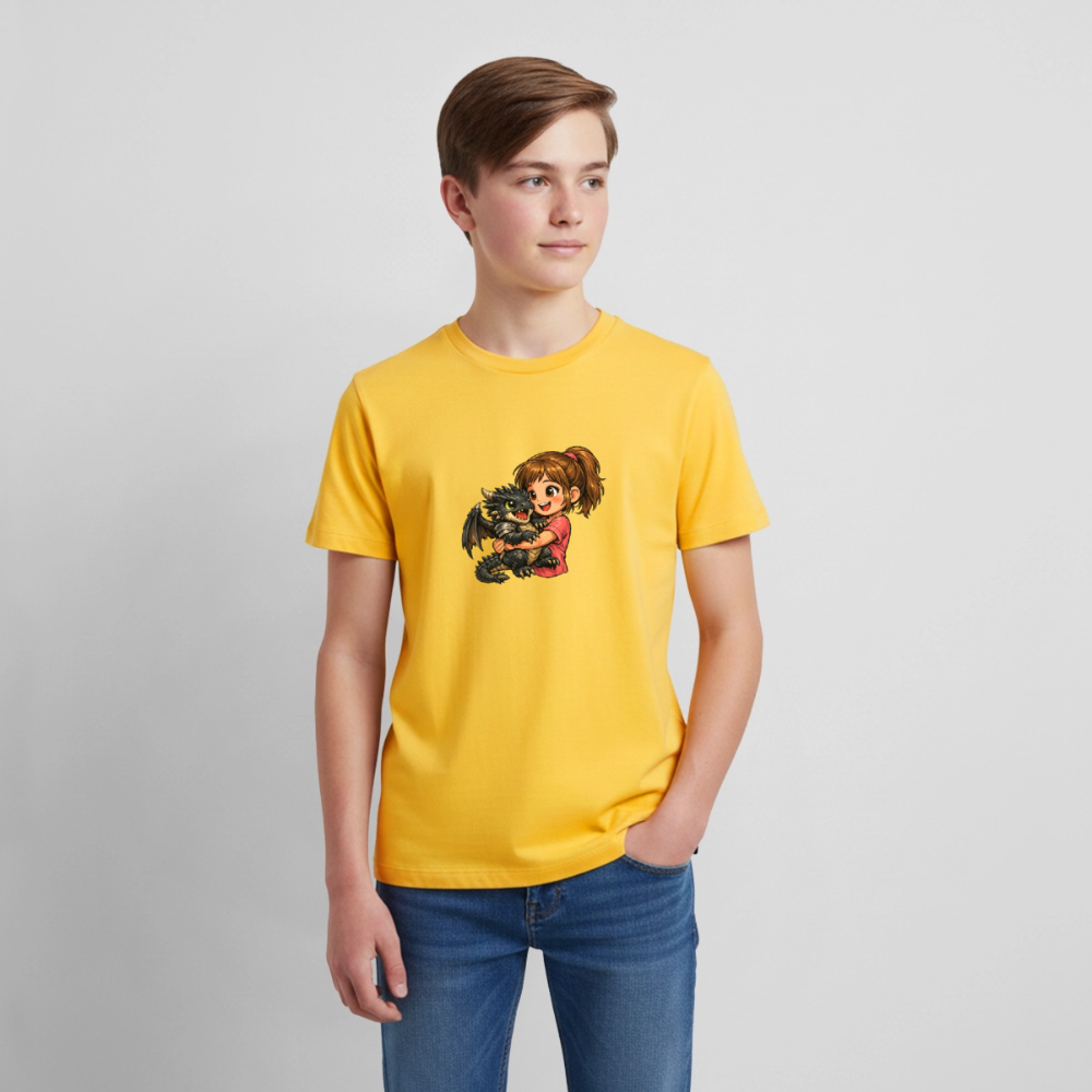 Teenager Premium T-Shirt "Drache" - Sonnengelb