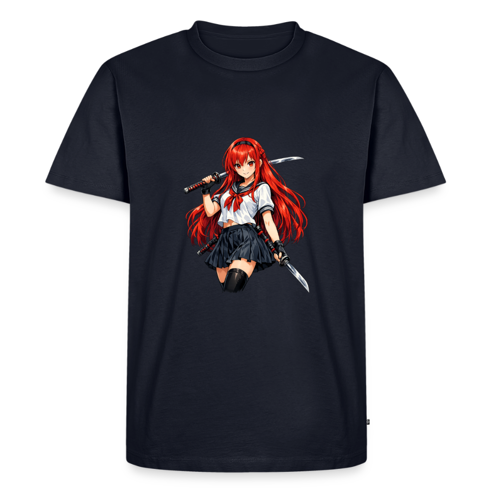 Premium T-Shirt "Anime Lady" - Navy