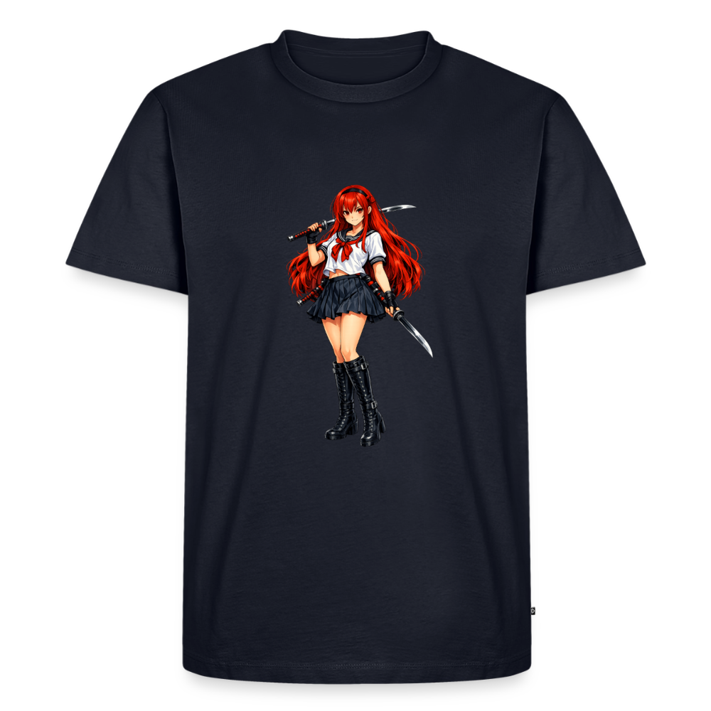 Premium T-Shirt "Red Lady" - Navy