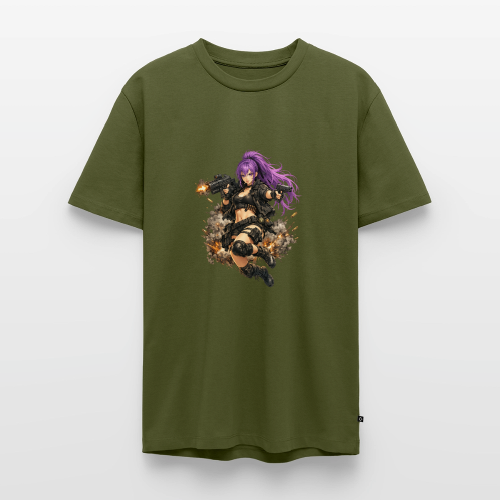 Männer Premium T-Shirt "Purple Lady" - Khaki