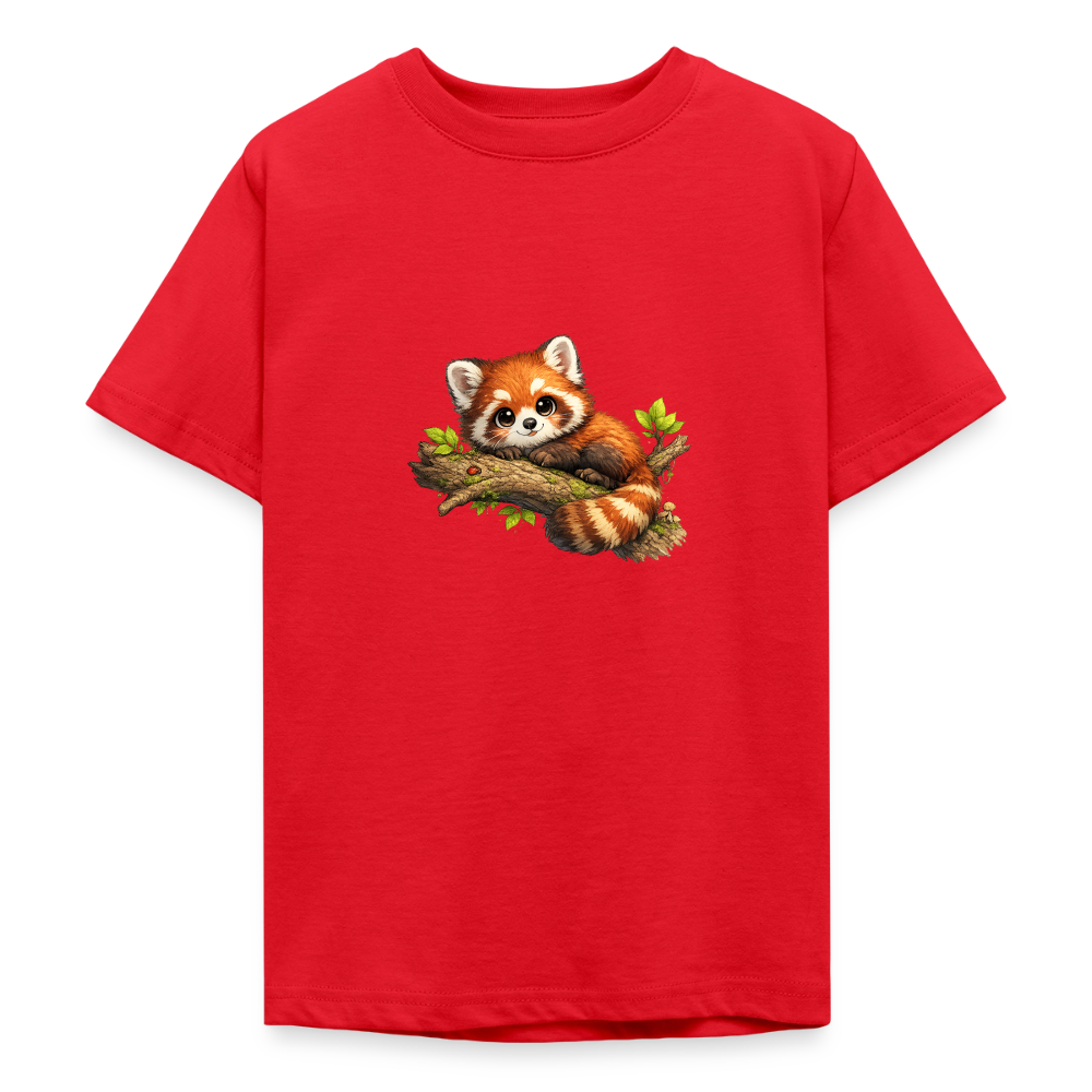 Teenager T-Shirt "Kleiner Panda" - Rot