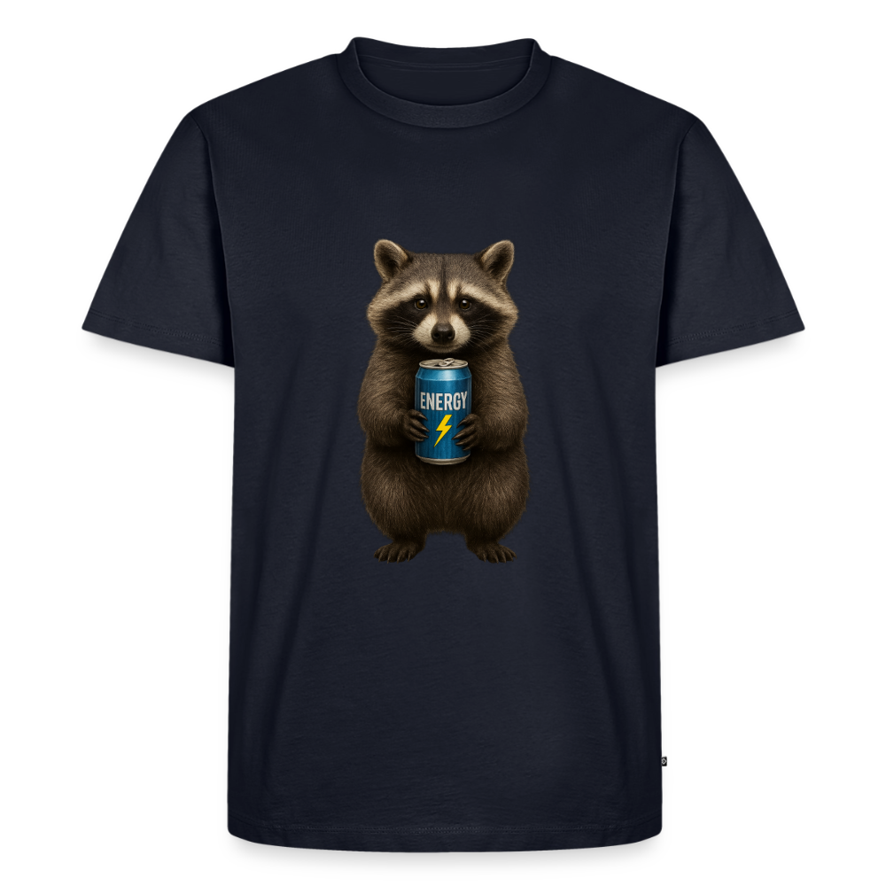 Premium T-Shirt "Energy Waschbär" - Navy