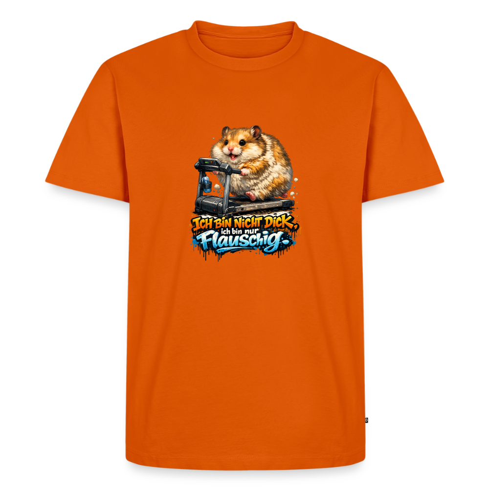Premium T-Shirt "Ich bin nicht dick" - Orange 