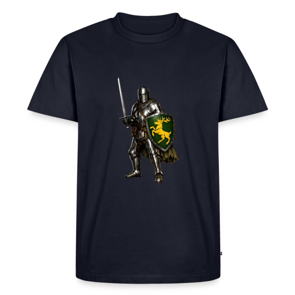 Premium T-Shirt "Ritter gelber Hirsch" - Navy