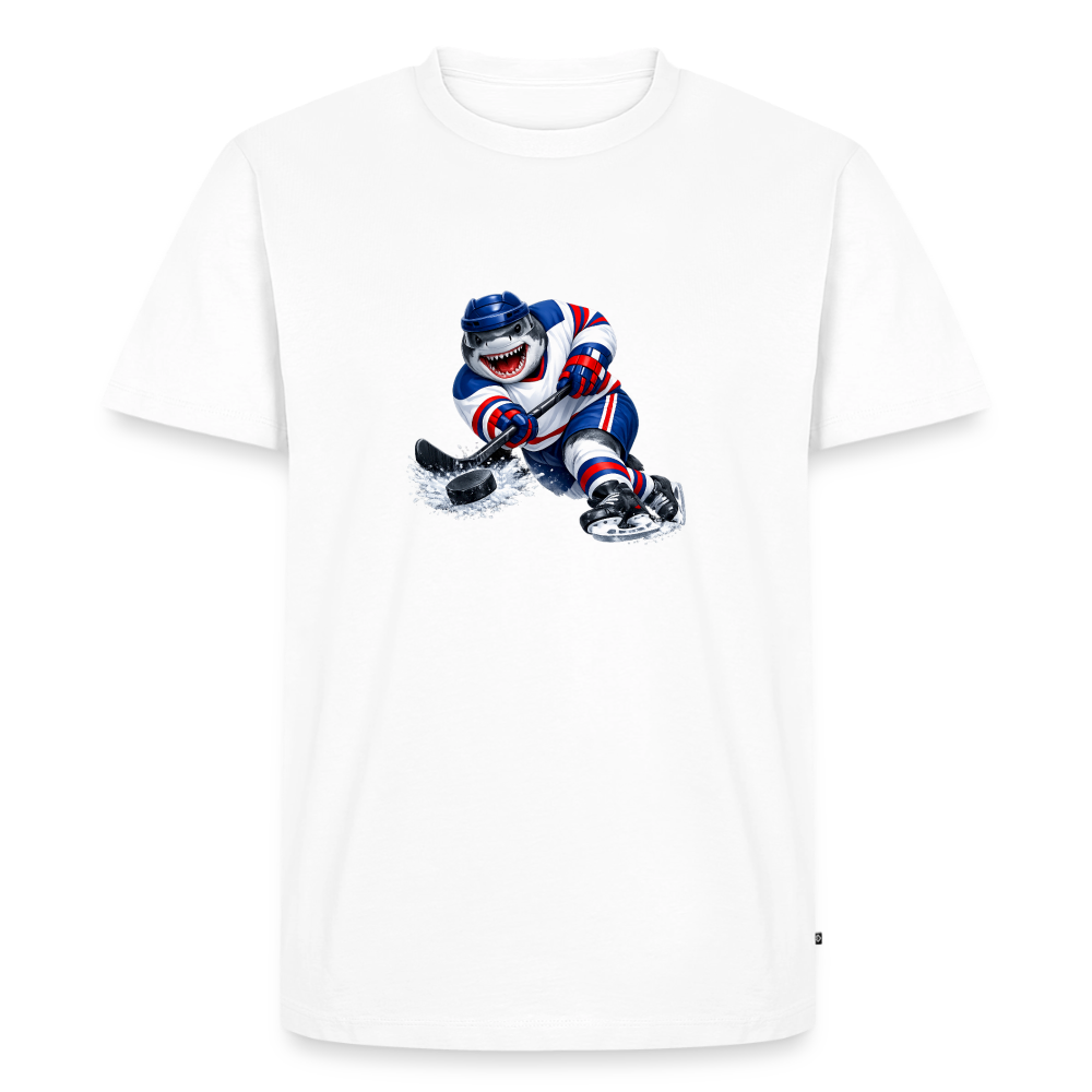 Premium T-Shirt "Hockey Hai" - Weiß