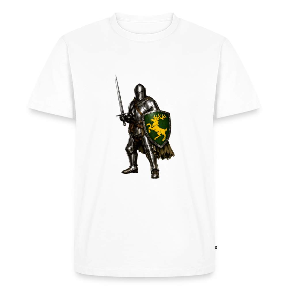 Premium T-Shirt "Ritter gelber Hirsch" - Weiß