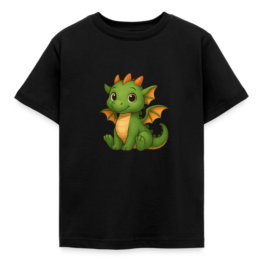 Kinder T-Shirt "Kleiner Drache" - Schwarz