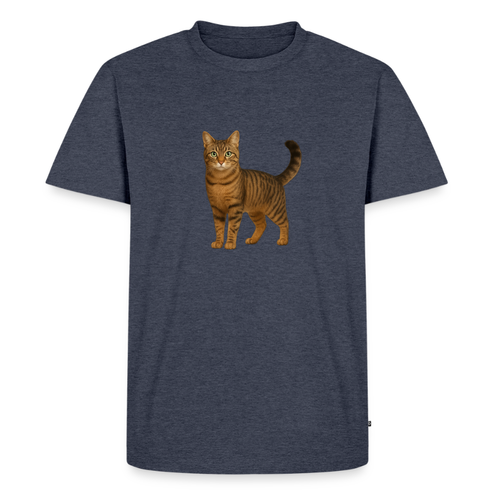 Premium T-Shirt "Katze" - Jeansblau 