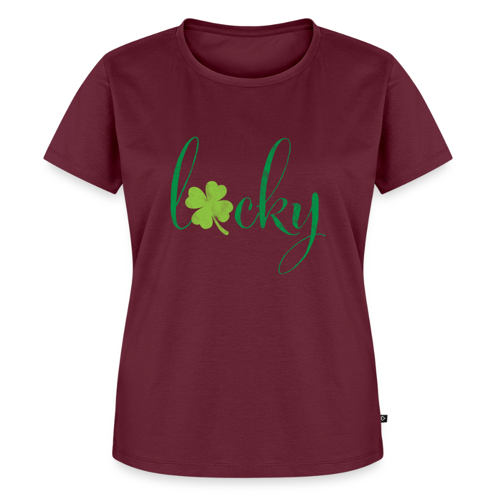 Premium T-Shirt "Lucky" - Burgunderrot