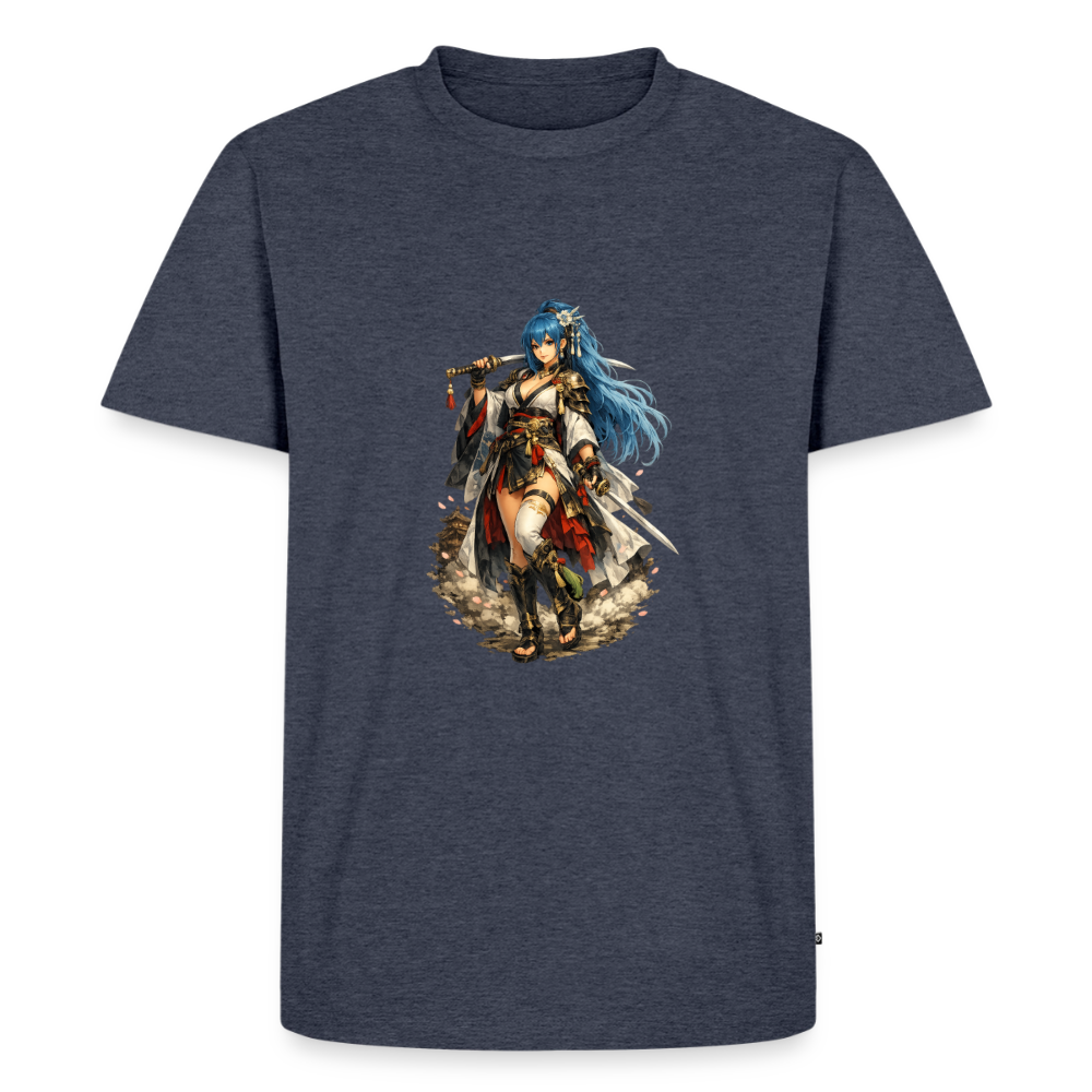Premium T-Shirt "Anime Woman" - Jeansblau 