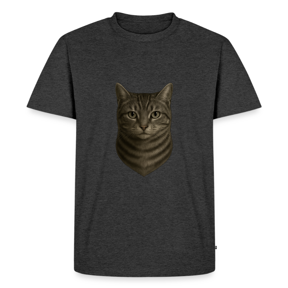 Premium T-Shirt "Katze" - Anthrazit meliert