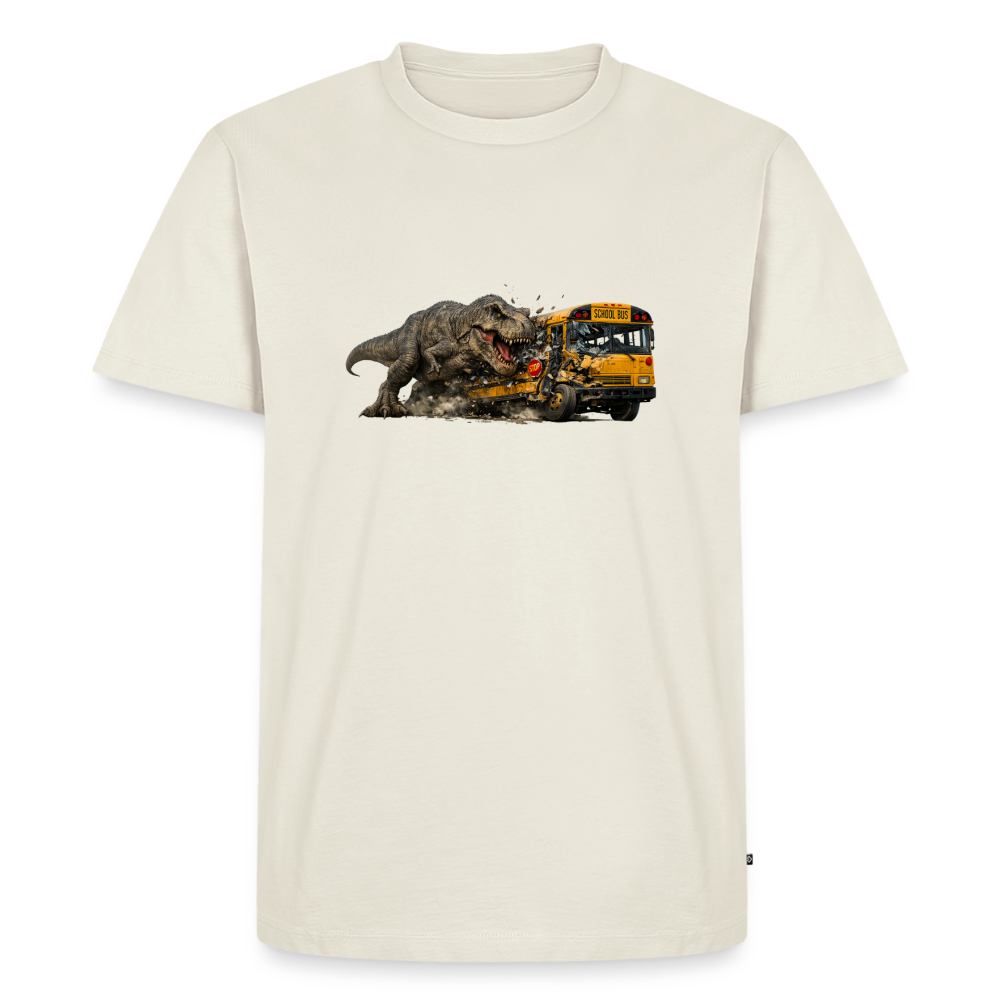Premium T-Shirt "T-Rex Crash" - Naturweiß