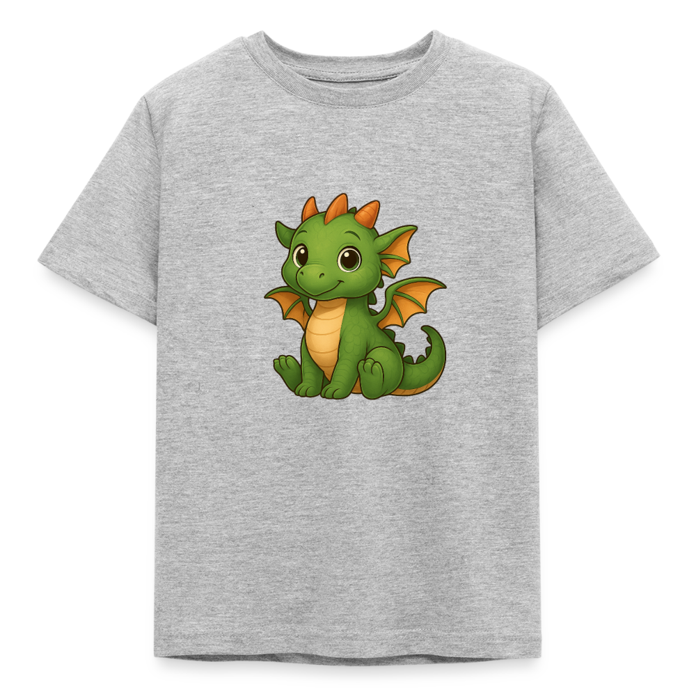 Kinder T-Shirt "Kleiner Drache" - Grau meliert