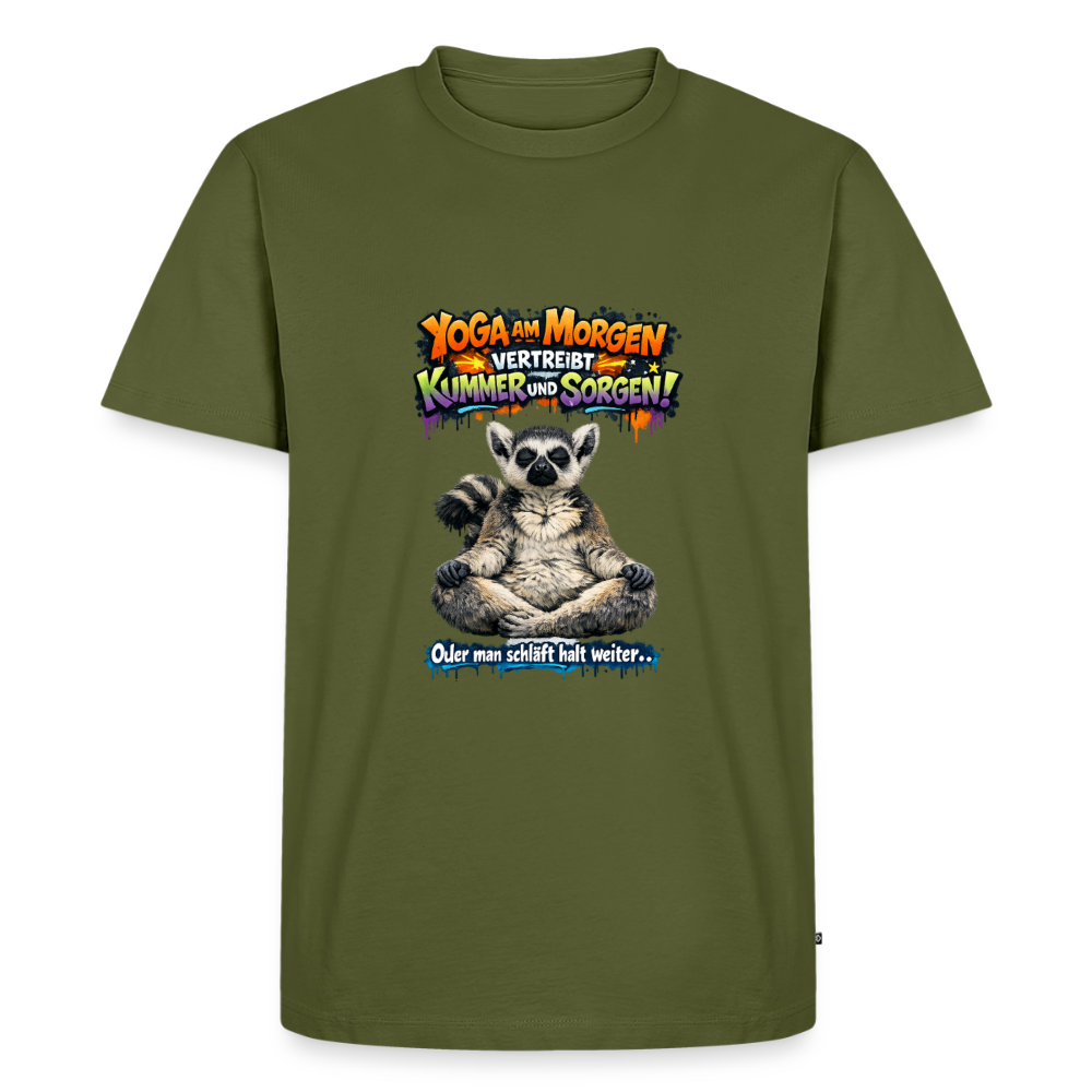 Premium T-Shirt "Yoga am Morgen" - Khaki