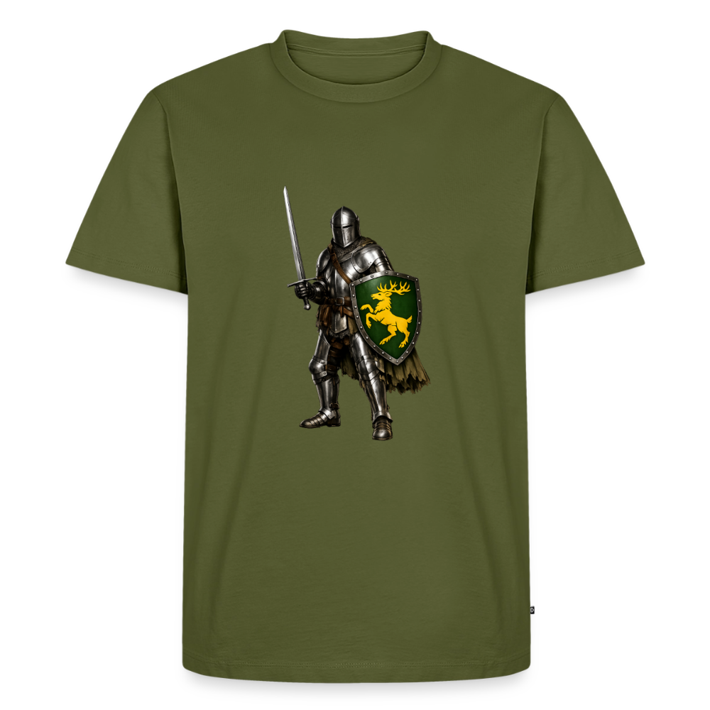 Premium T-Shirt "Ritter gelber Hirsch" - Khaki