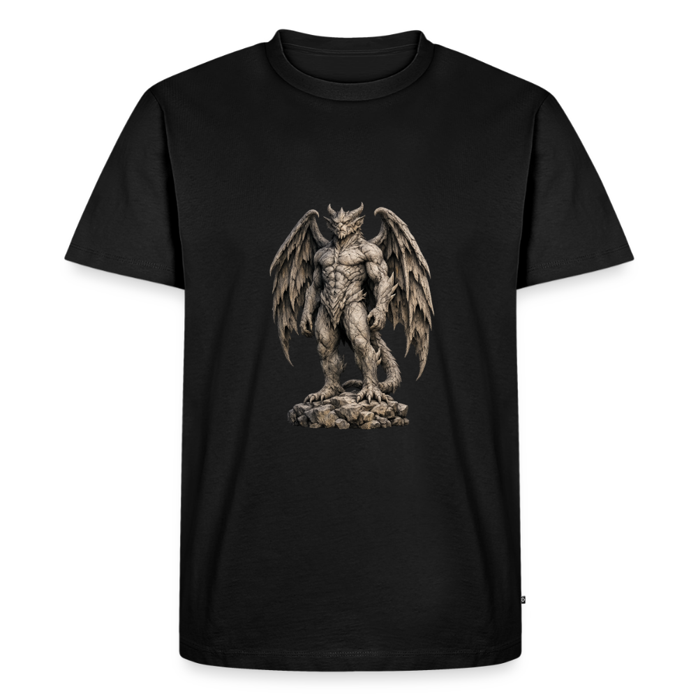 Premium T-Shirt "Gargoyle stehend" - Schwarz