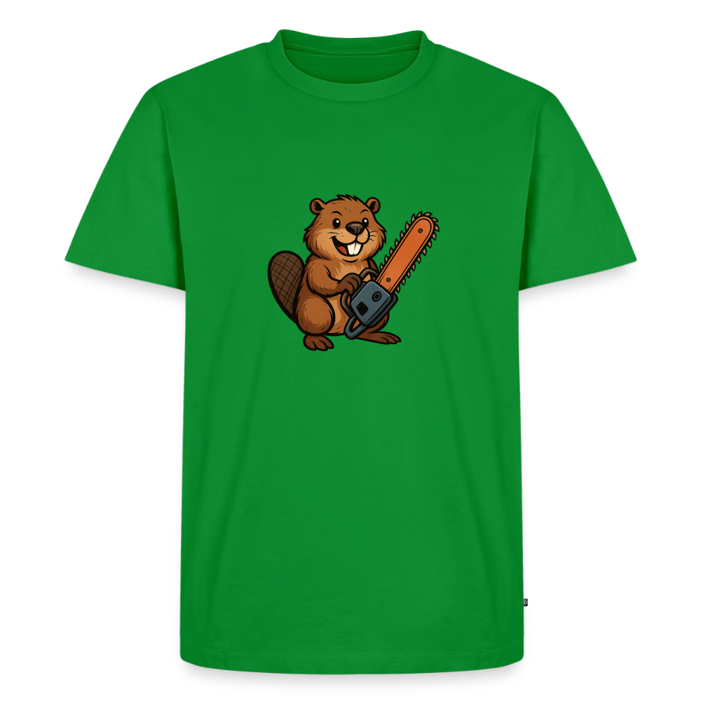 Premium T-Shirt "Bibersäge" - Grün