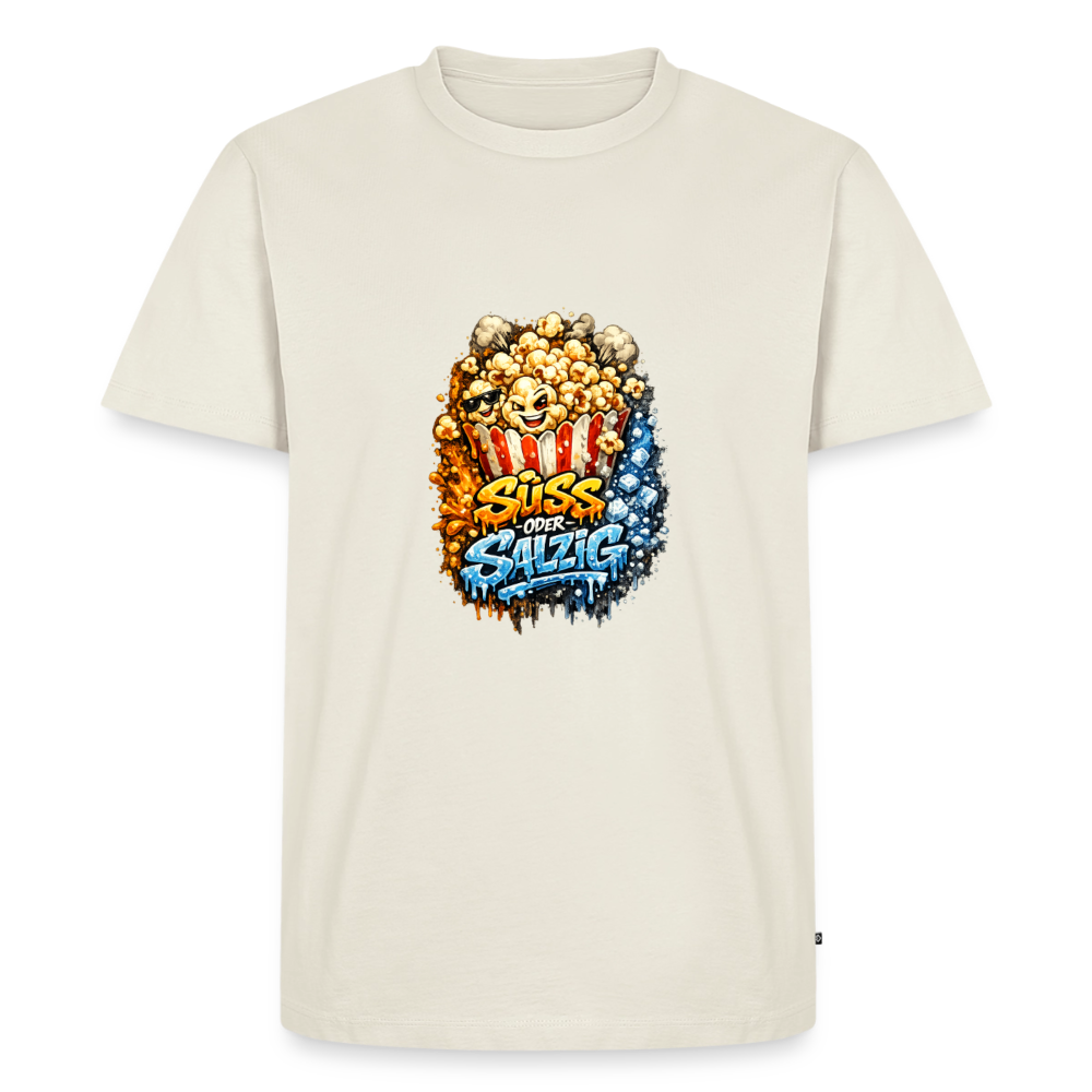 Premium T-Shirt "Süss oder Salzig - Naturweiß