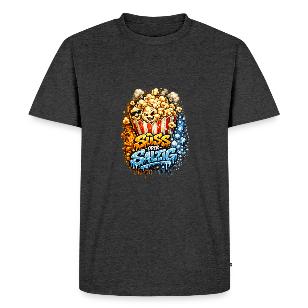 Premium T-Shirt "Süss oder Salzig - Anthrazit meliert