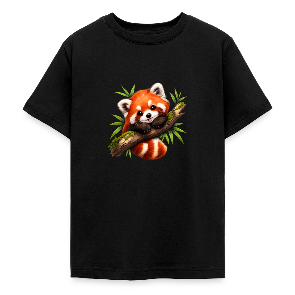 Teenager T-Shirt "Kleiner Panda" - Schwarz