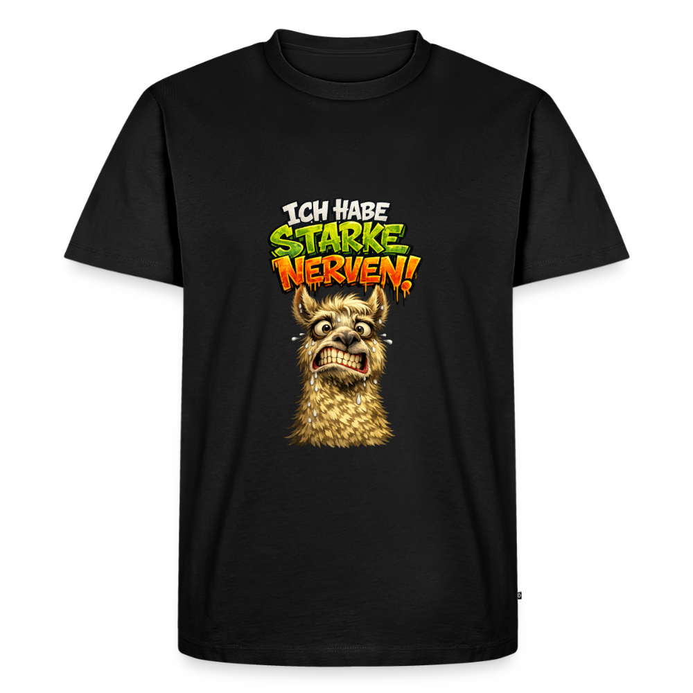 Premium T-Shirt "Starke Nerven" - Schwarz