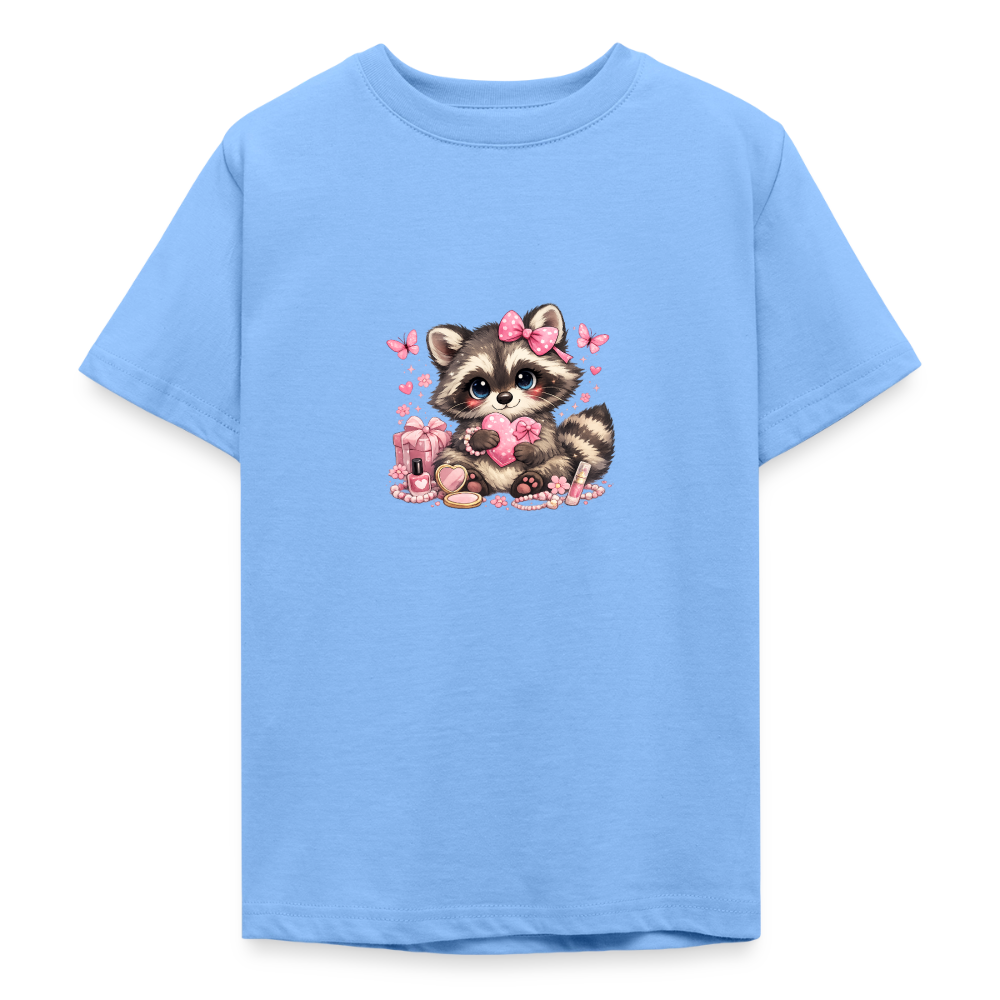 Teenager T-Shirt "Waschbär" - Himmelblau