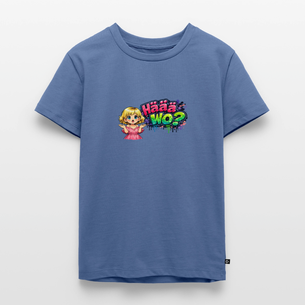 Kinder Premium T-Shirt "Häää Wo" - Taubenblau