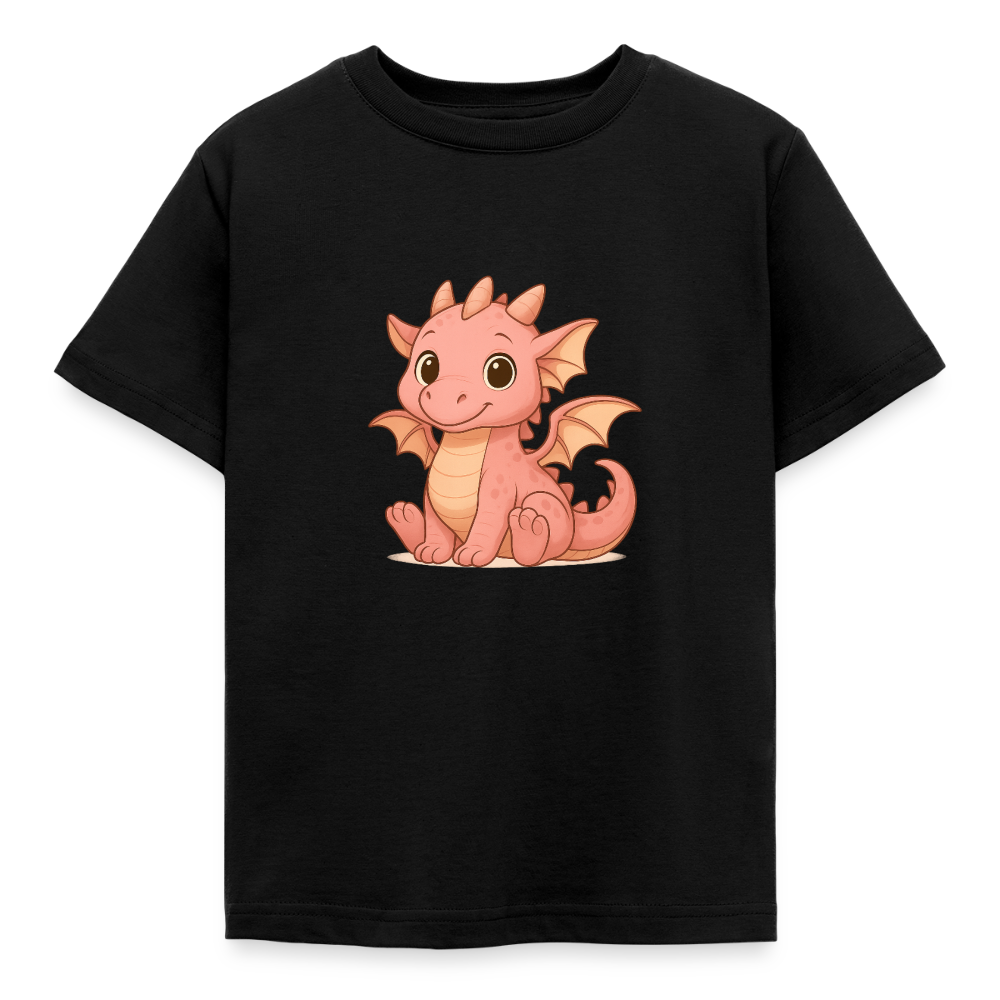 Kinder T-Shirt "Kleiner Drache" - Schwarz