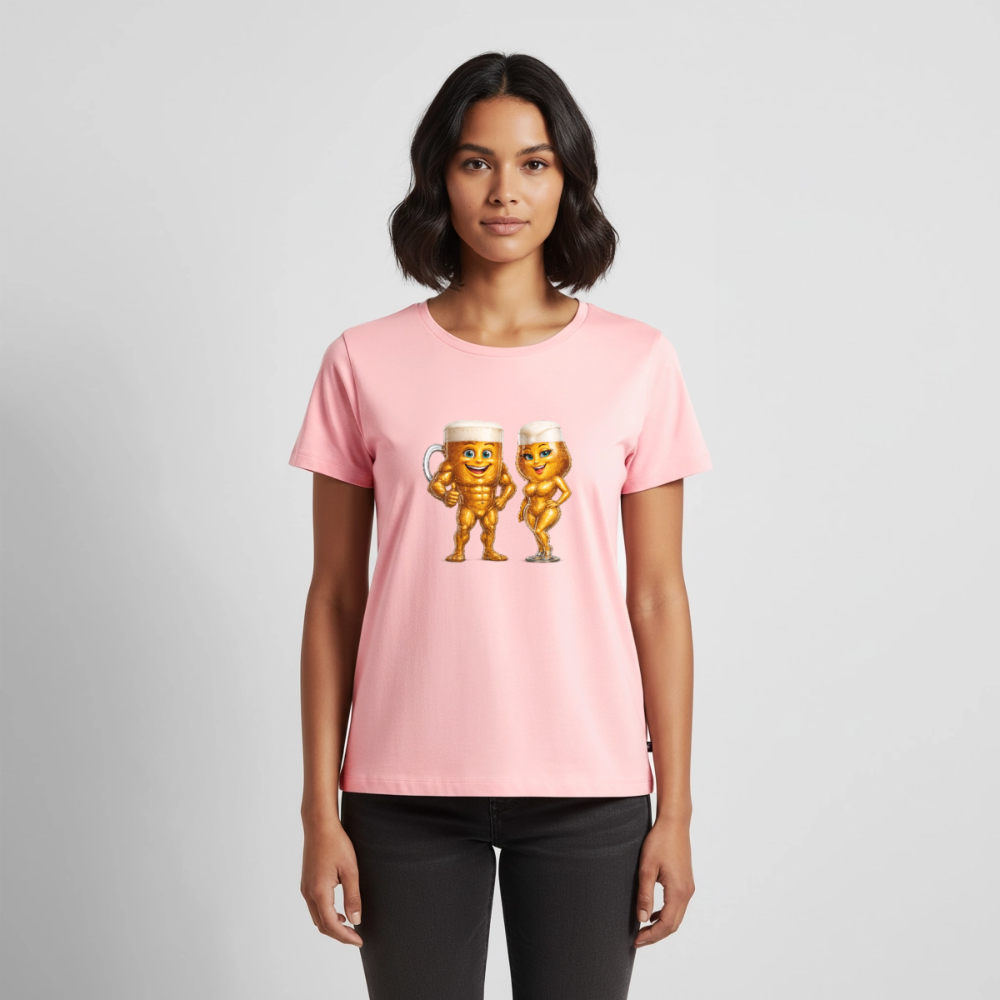 Premium T-Shirt "Bierpärchen" - Rosa