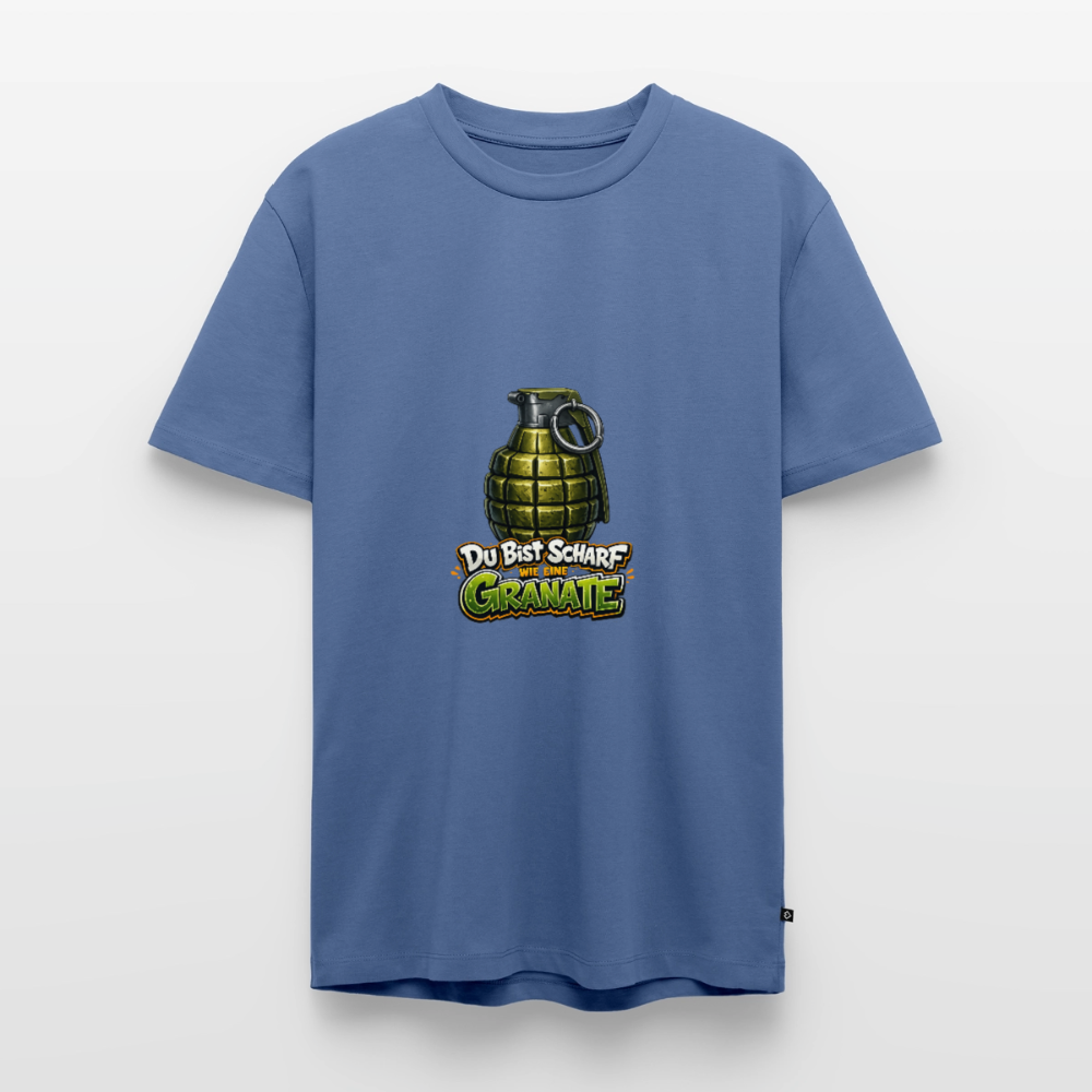 Männer Premium T-Shirt "Scharf wie eine Granate" - Taubenblau