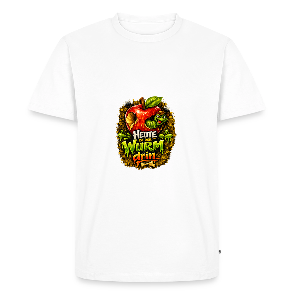 Premium T-Shirt "Heute ist der Wurm drin" - Weiß