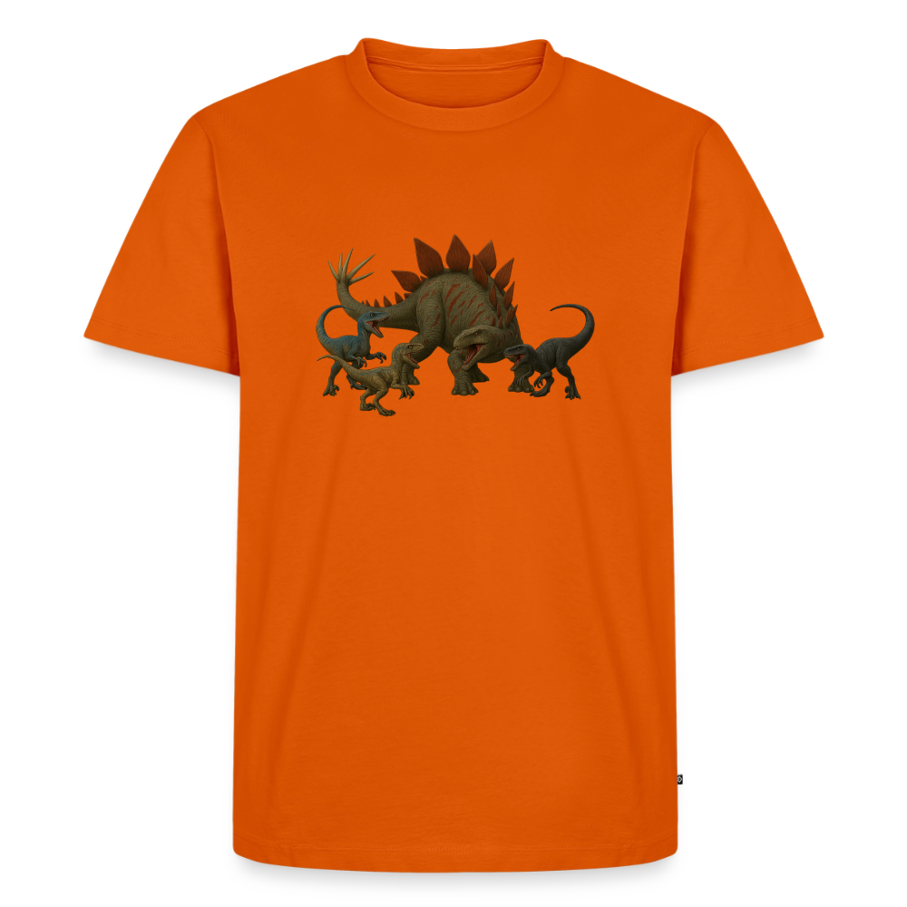 Premium T-Shirt "Stego vs Raptoren" - Orange 