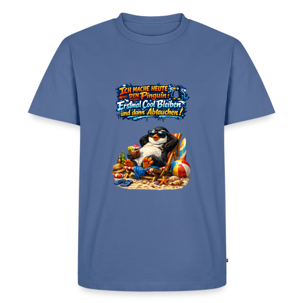 Premium T-Shirt "Cool bleiben" - Taubenblau