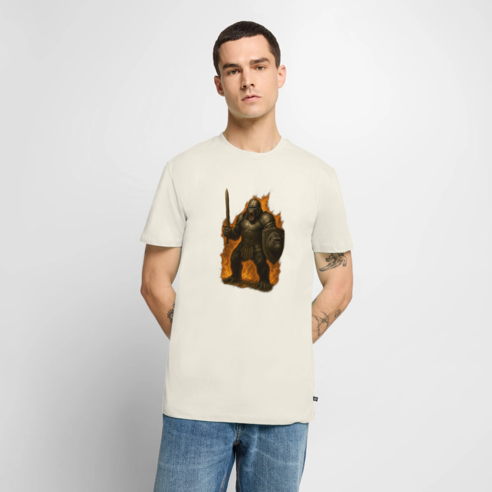 Premium T-Shirt "Gorilla in Flammen" - Naturweiß