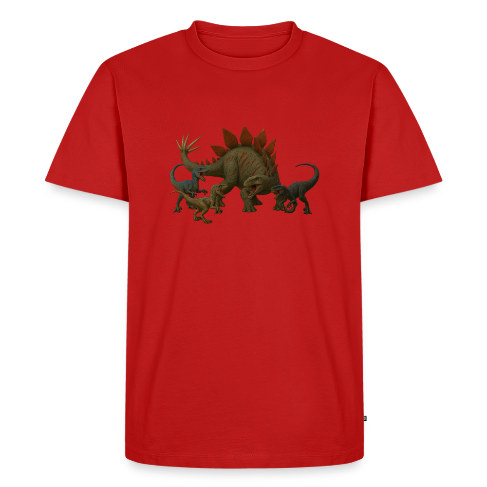 Premium T-Shirt "Stego vs Raptoren" - Rot