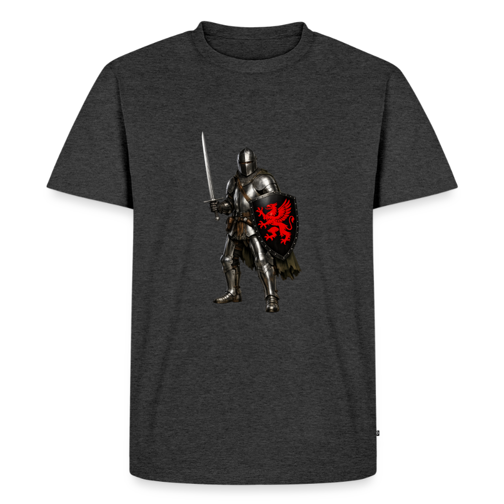 Premium T-Shirt "Ritter roter Greif" - Anthrazit meliert