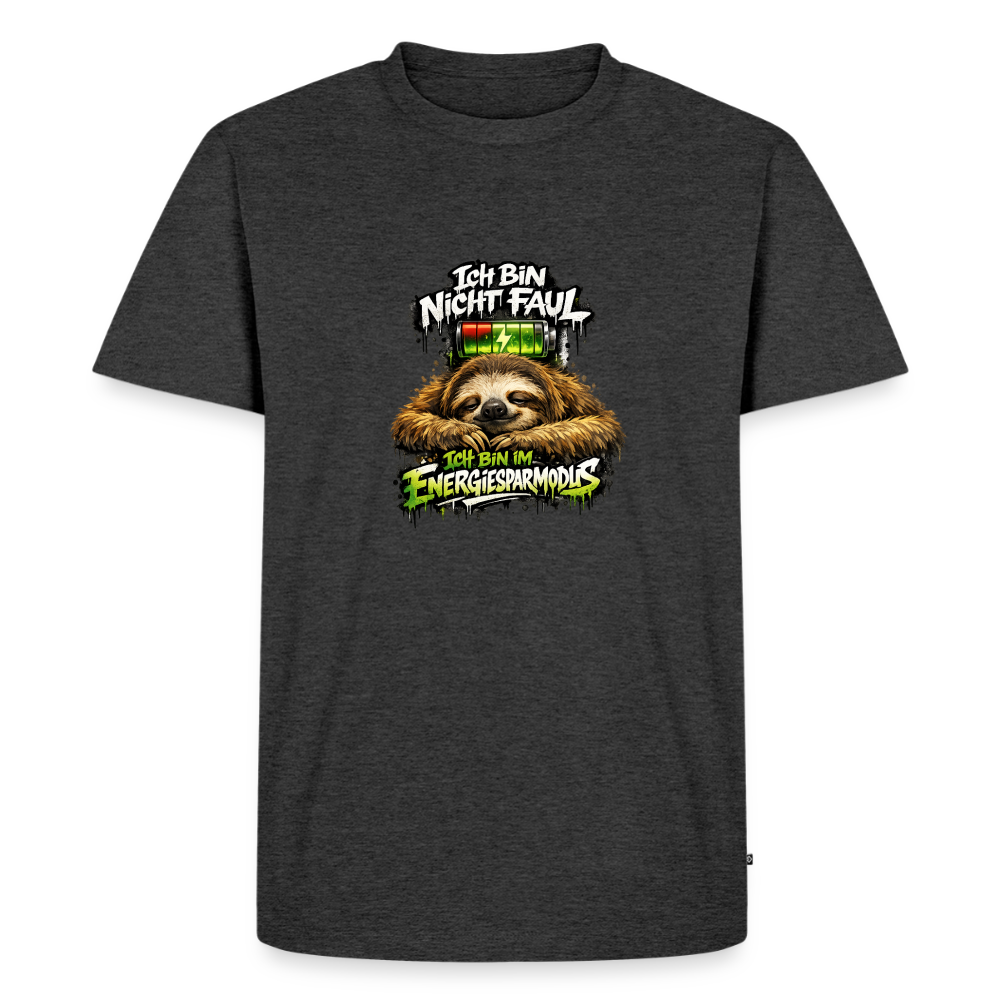 Premium T-Shirt "Ich bin nicht Faul" - Anthrazit meliert