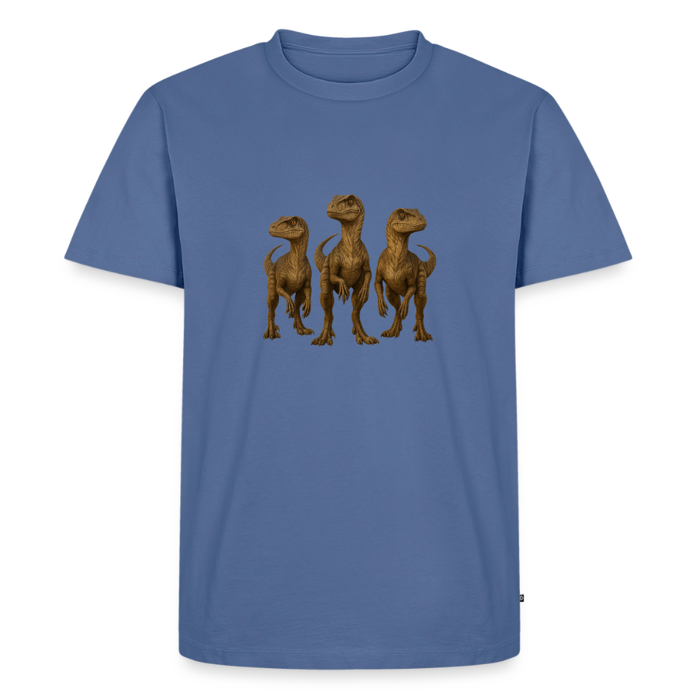 Premium T-Shirt "Raptor Trio" - Taubenblau