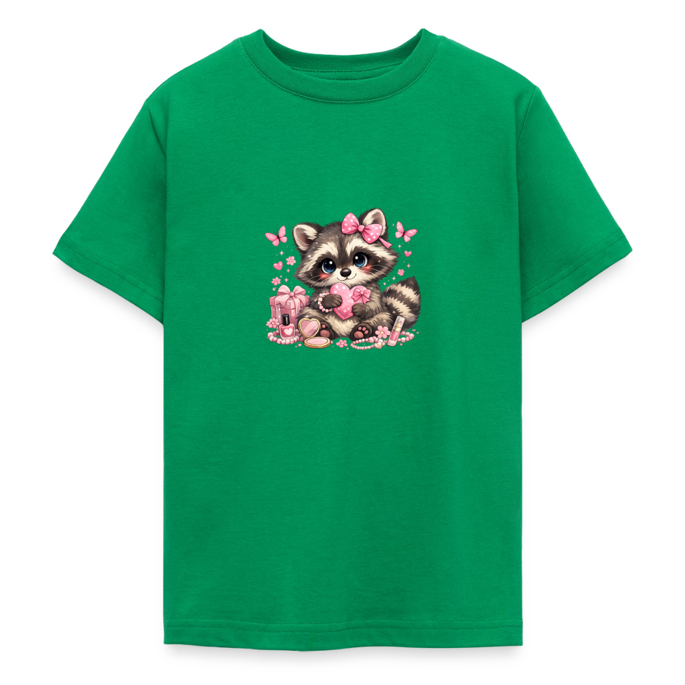 Teenager T-Shirt "Waschbär" - Kelly Green