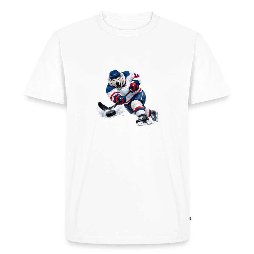 Premium T-Shirt "Hockey Eisbär" - Weiß