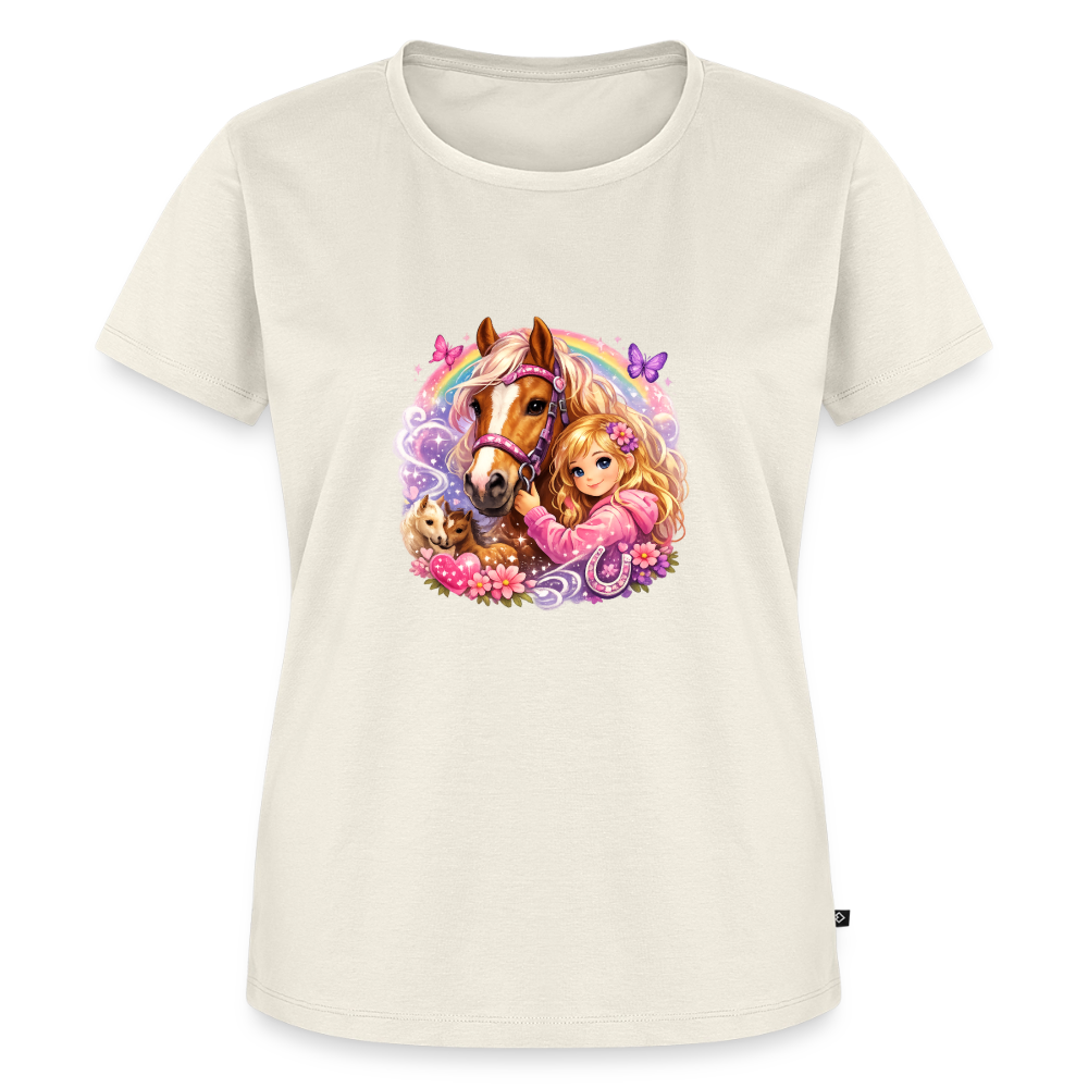 Premium T-Shirt "Pferd" - Naturweiß