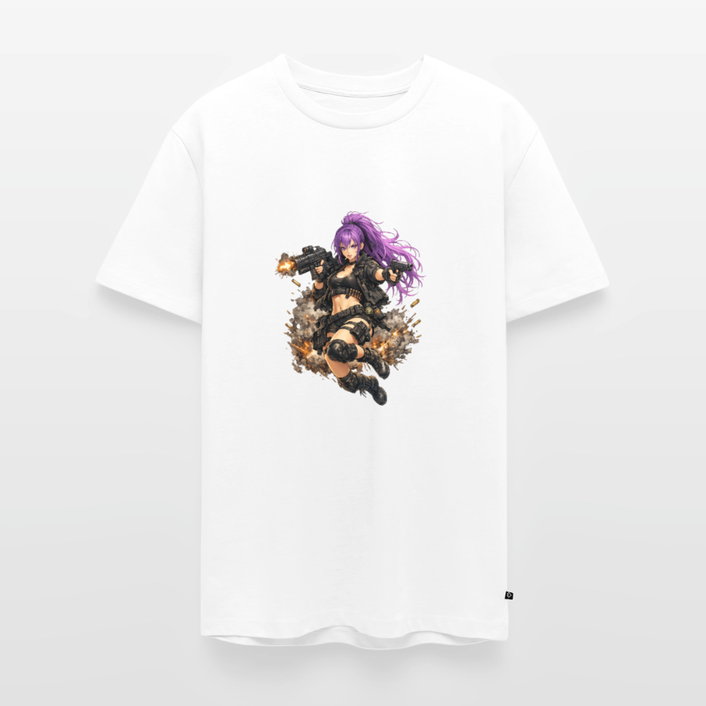 Männer Premium T-Shirt "Purple Lady" - Weiß