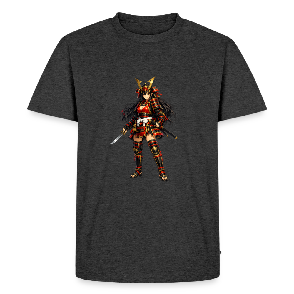 Premium T-Shirt "Samuraj Girl" - Anthrazit meliert