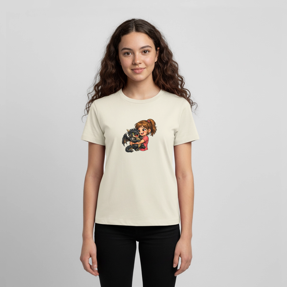 Teenager Premium T-Shirt "Drache" - Naturweiß