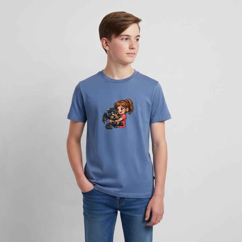 Teenager Premium T-Shirt "Drache" - Taubenblau