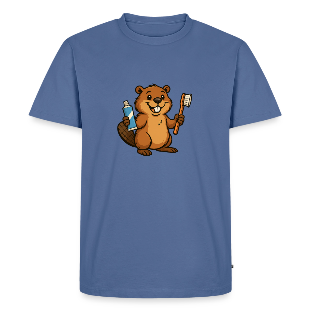 Premium T-Shirt "BiberPasta" - Taubenblau