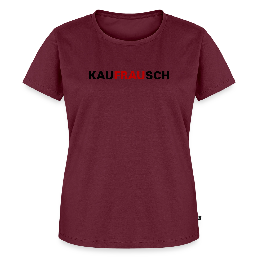 Premium T-Shirt "Kaufrausch" - Burgunderrot